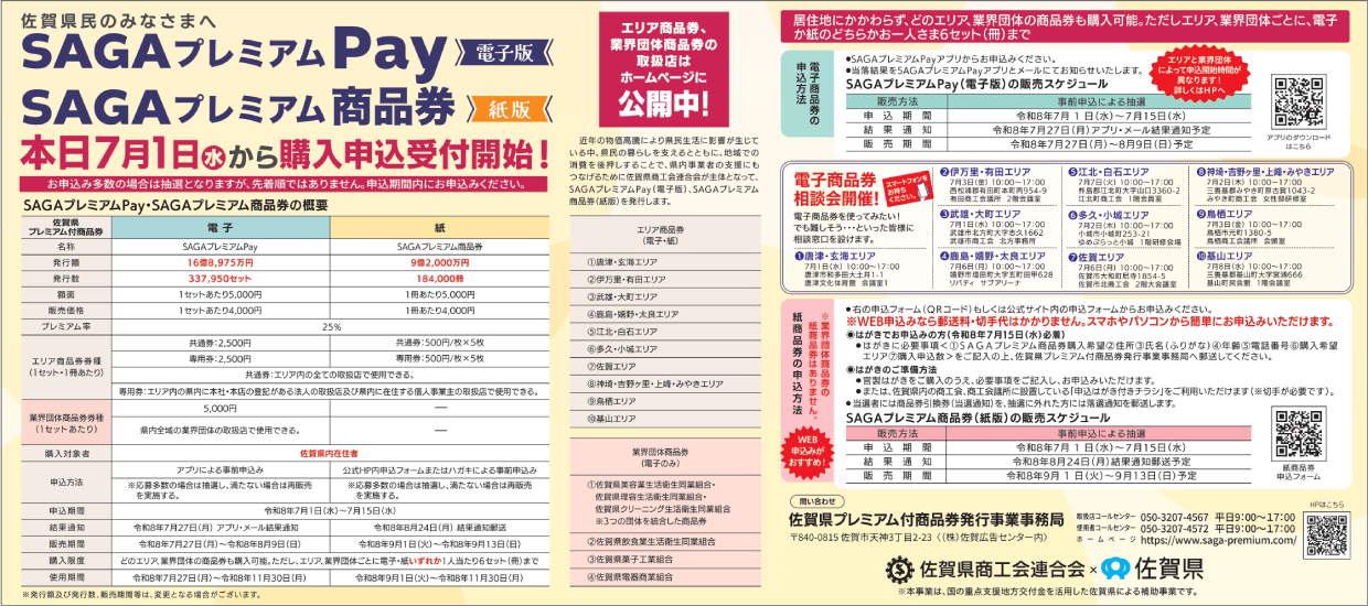 SAGAプレミアムPay・商品券 購入申込受付 概要